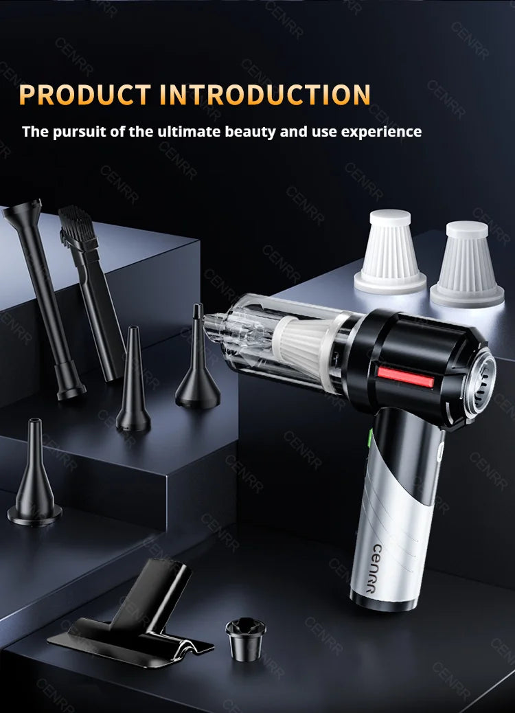 Cordless Car Vacuum Cleaner with Blower, USB-C Rechargeable Handheld