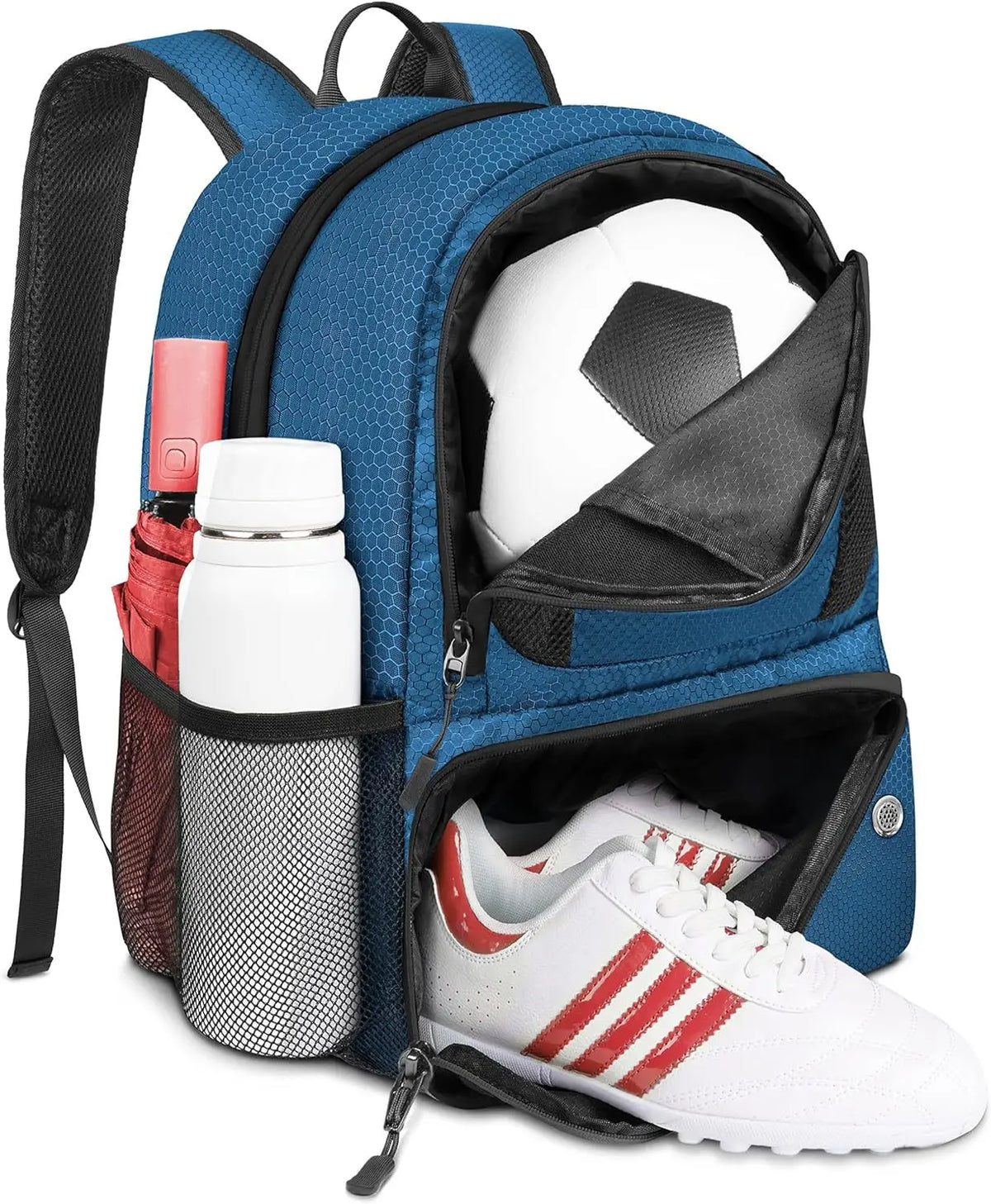 Sports Kit Backpack, 36-55 L, Shoe Pocket and Air Cushion Belt