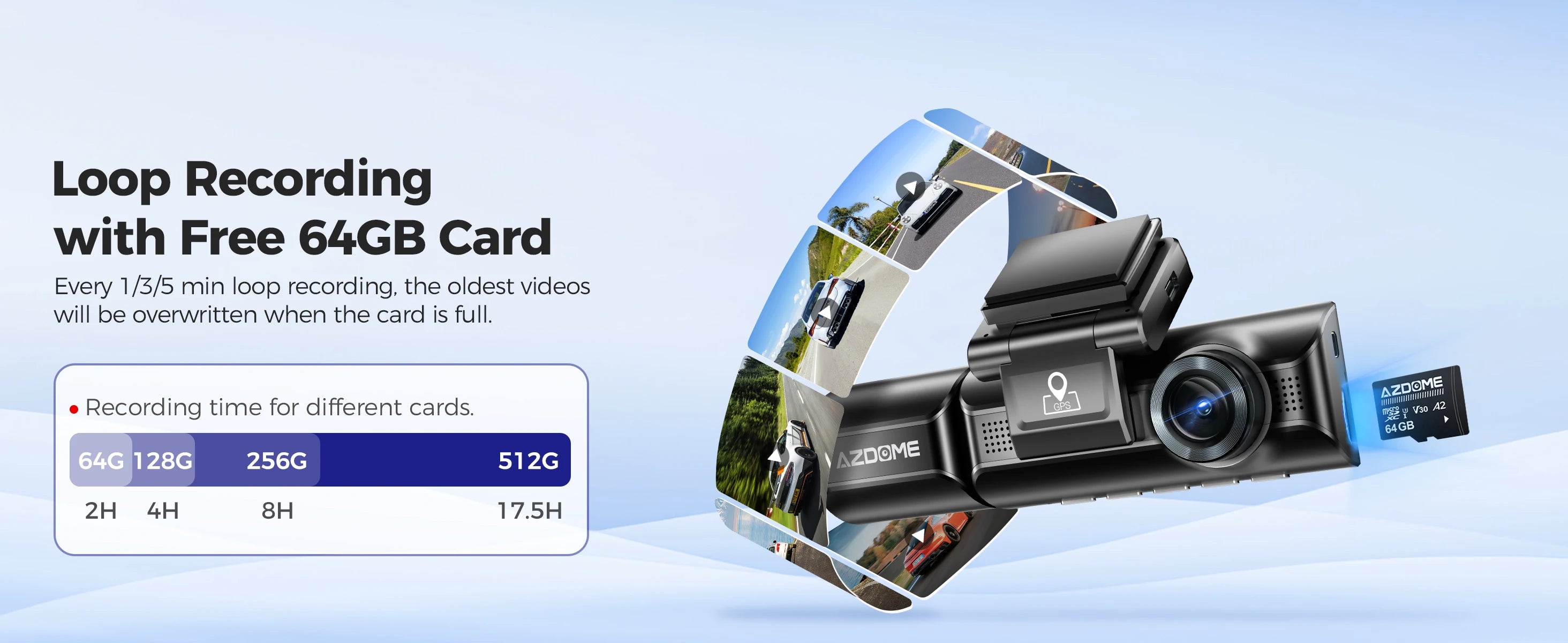 4K 3 Channel Dash Cam with WiFi, GPS, IR Night Vision and Parking Mode