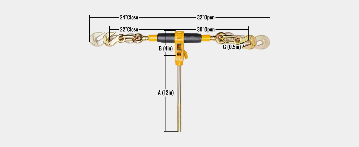Heavy Duty Ratchet Chain Binder with Detachable Handle