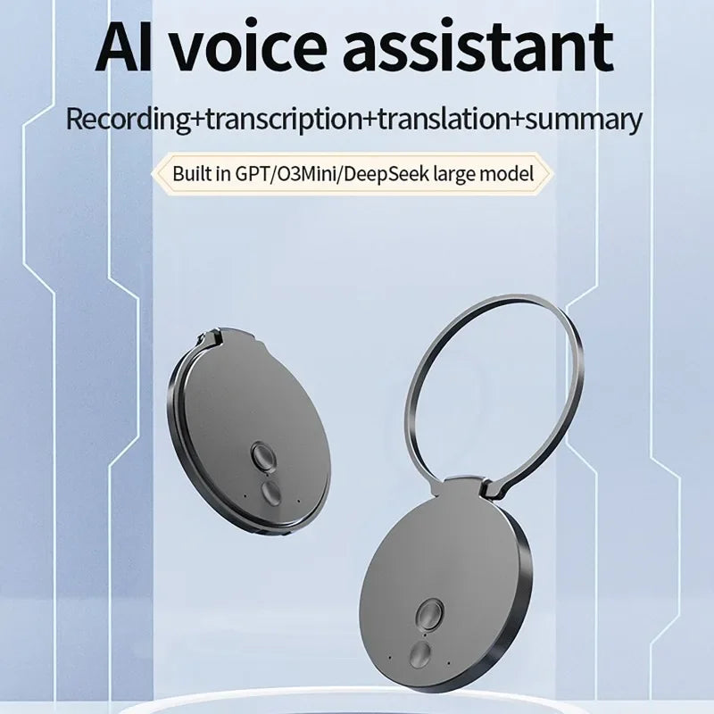 AI ChatGPT Voice Recorder 8-128GB Mini Keychain Magnetic Dictaphone 256GB Intelligent Summarization Real-Time Recording Device