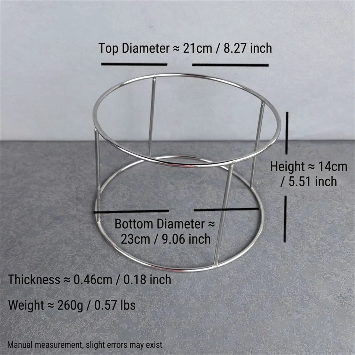 2-Tier Round Stainless Steel Serving Stand for Cakes and Snacks