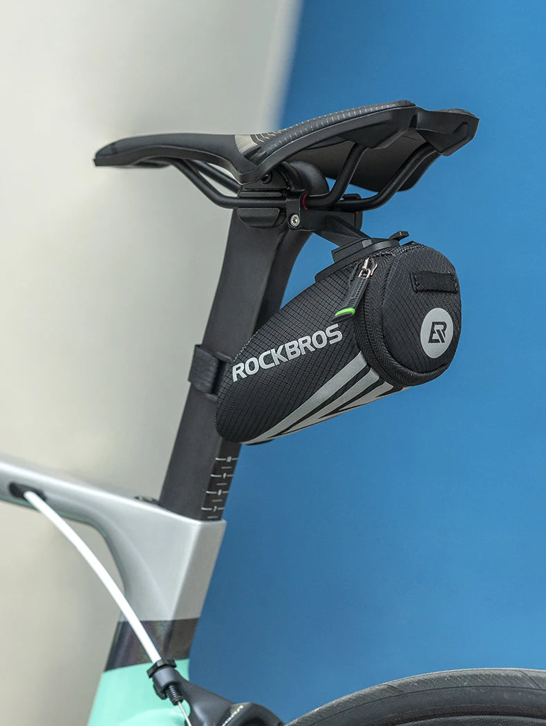 Compact Bike Saddle Bag with Reflective Design & Tool Storage
