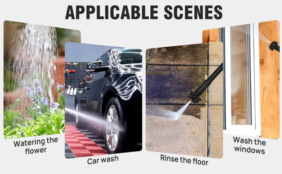 Nettoyeur haute pression sans fil avec batterie 4,0 Ah et buse 6-en-1