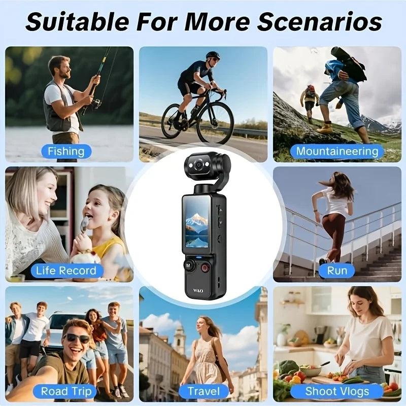 4K Pocket Sports Camcorder with 32GB Card, Tripod and 7-Hour Battery
