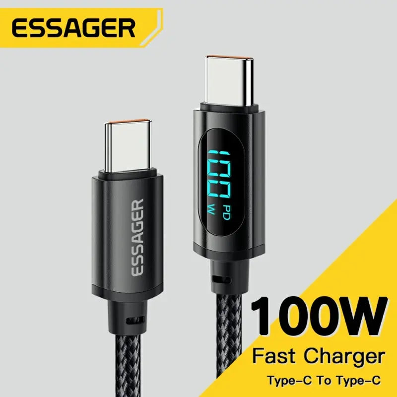 100W USB-C Charging Cable with LED Power Display