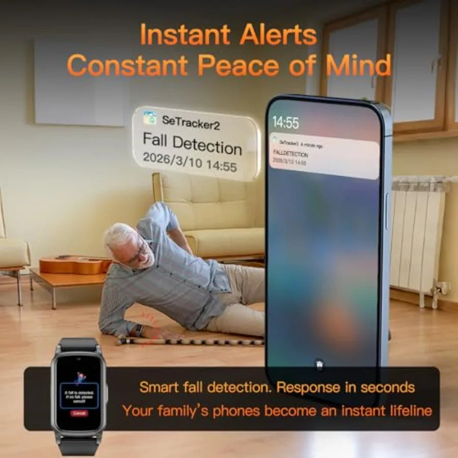 Smart Watch for Seniors with Fall Detection, GPS and SOS