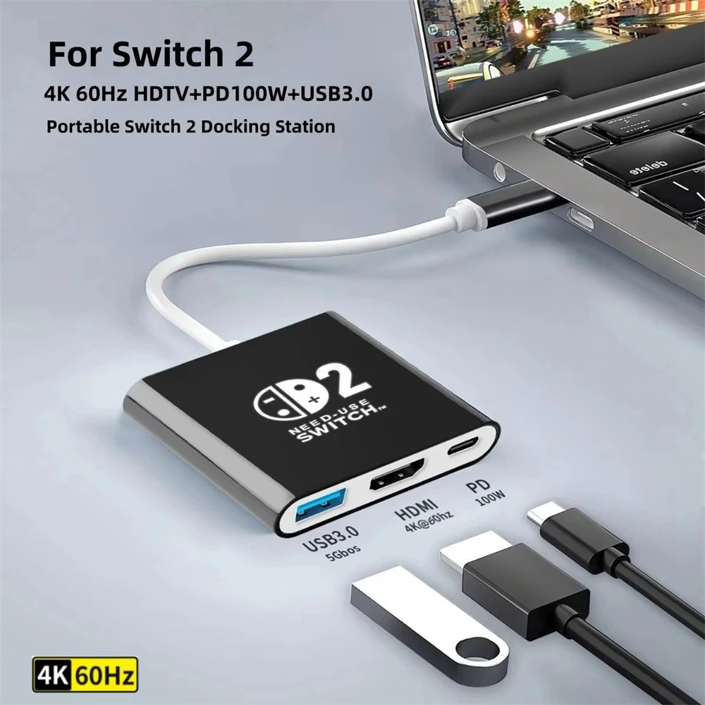 Adaptador portátil para ligar à TV, compatível com determinados modelos Switch