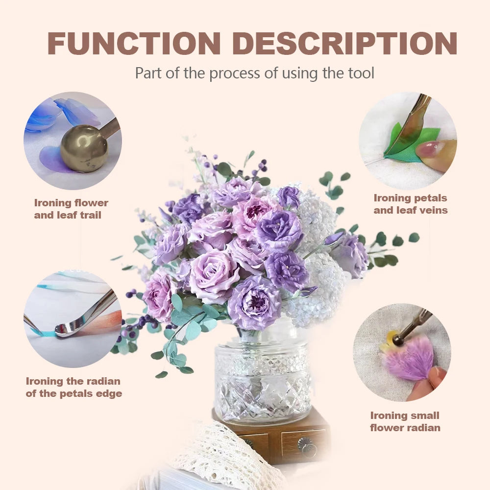Ensemble d'outils de mise en forme de fleurs en tissu chauffant