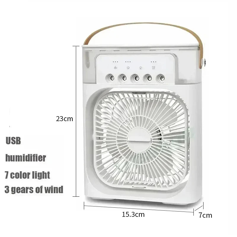 3-in-1 Mini Air Cooler Fan with Humidifier and Night Light