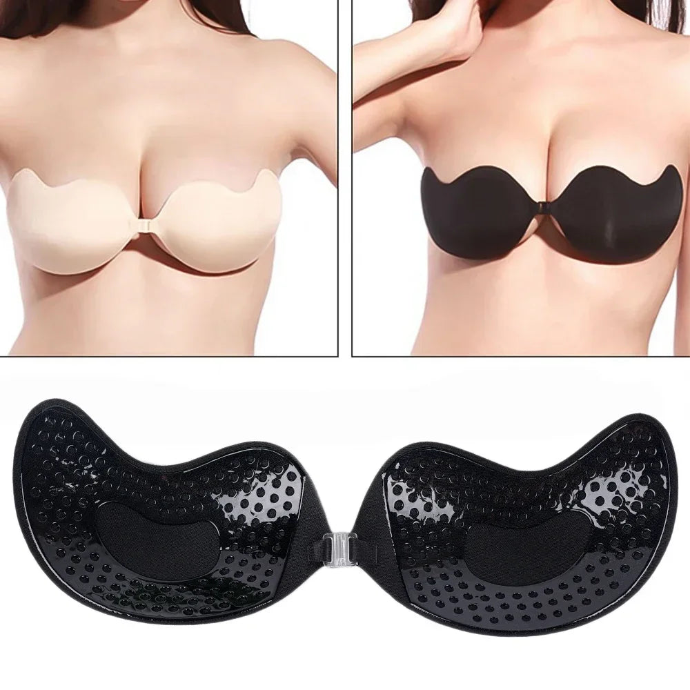 Reggiseno adesivo senza bretelle con chiusura frontale