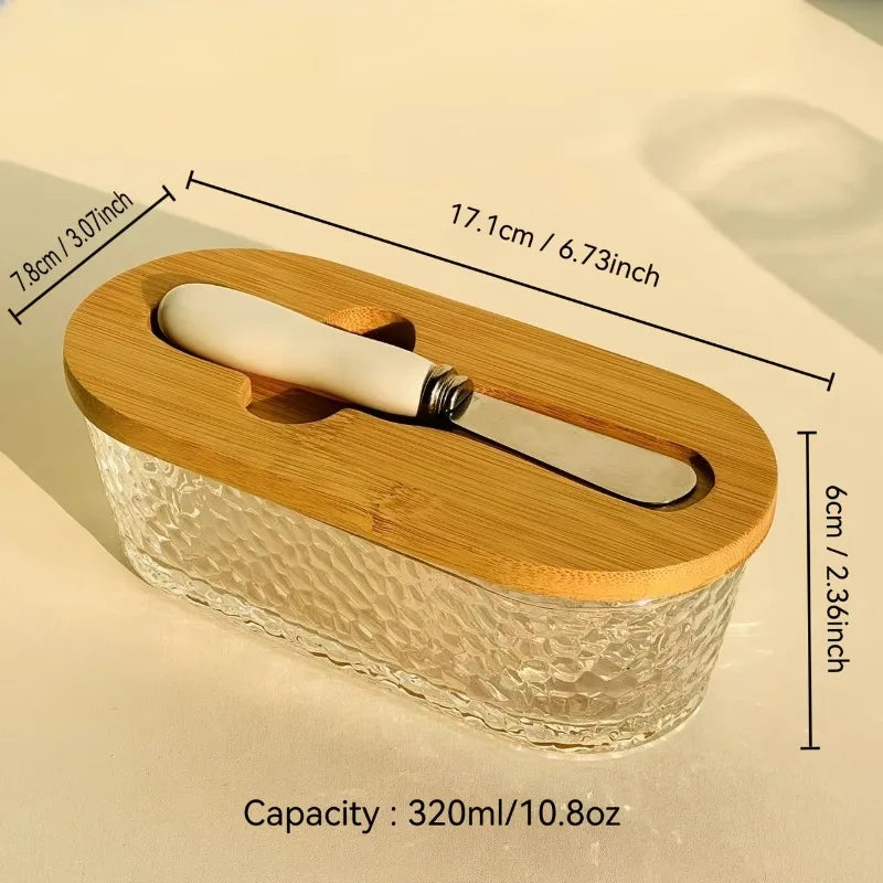 Glass Butter Dish Set with Sealed Lid