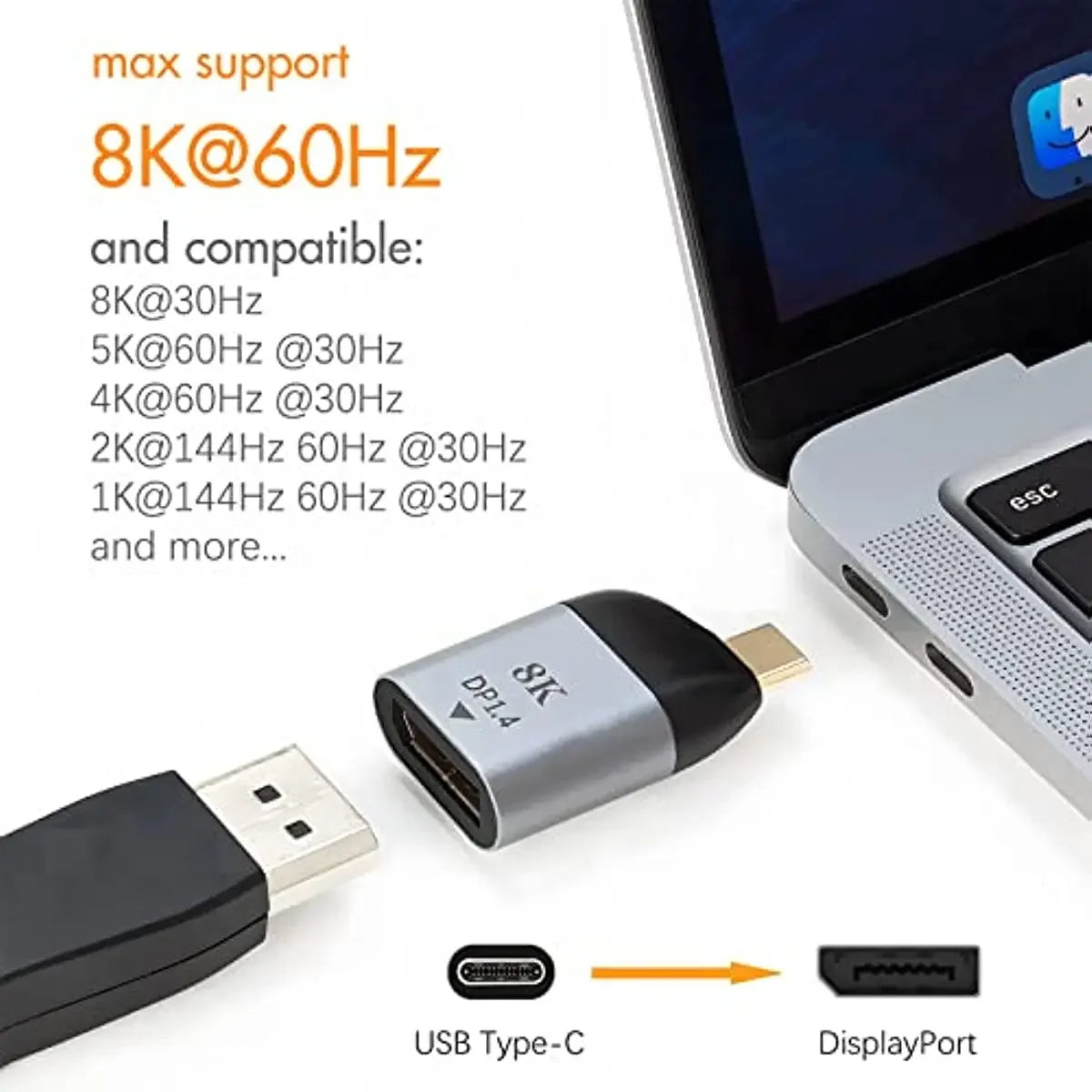 محوّل USB-C إلى DisplayPort أو Mini DisplayPort