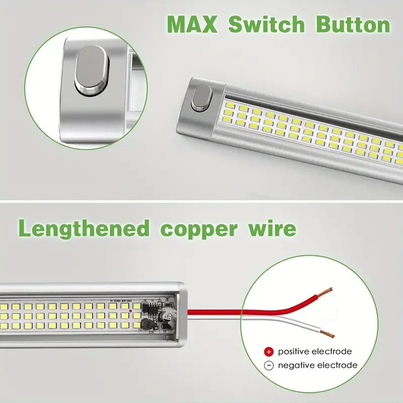 12V 24V LED Interior Light Bar Strips Ultra-Bright 120LEDs Car Reading Lights For Trailers Trucks Boats RVs Durable Work Light