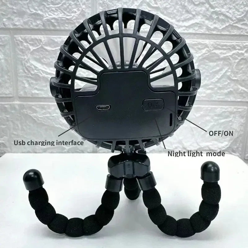 USB Handheld Folding Fan – Portable Mini Fan for Stroller and Desk