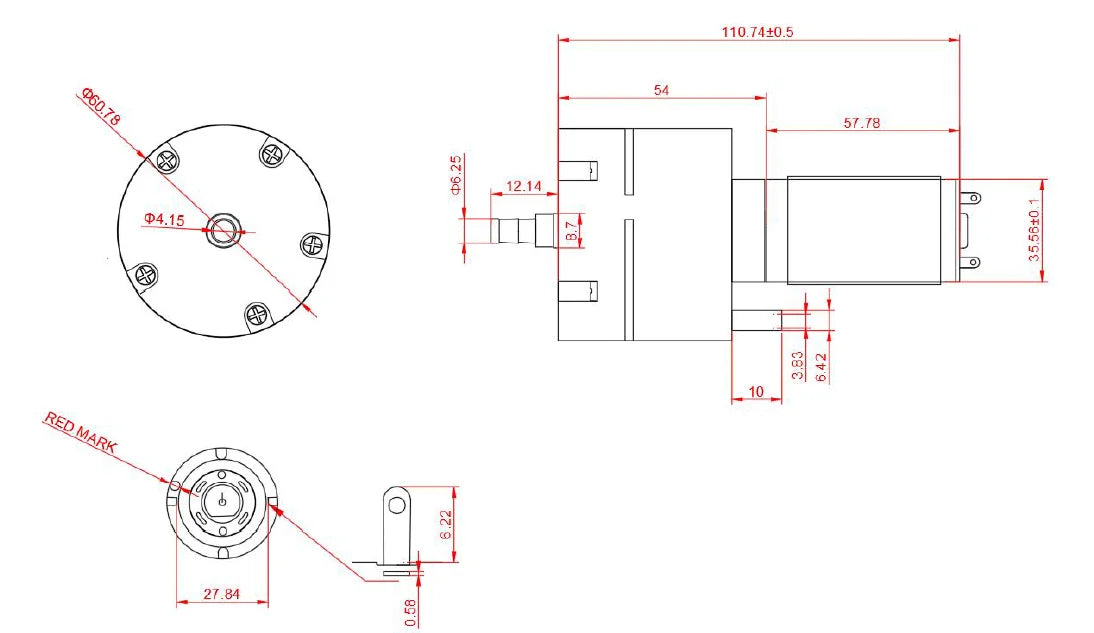 12 V Mini Diaphragm Vacuum and Air Pump