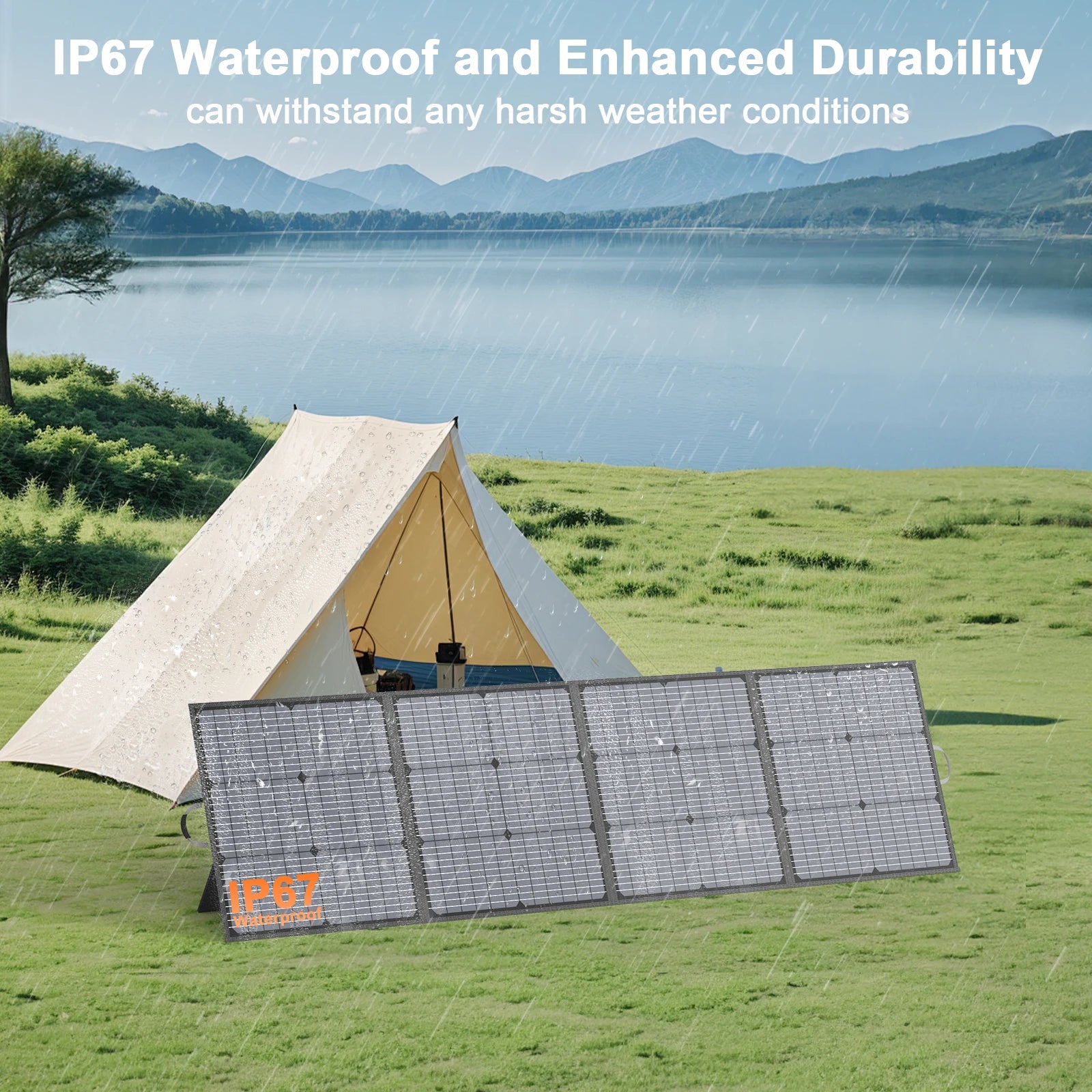 220W Foldable Solar Panel 20V Charger for Camping and RV