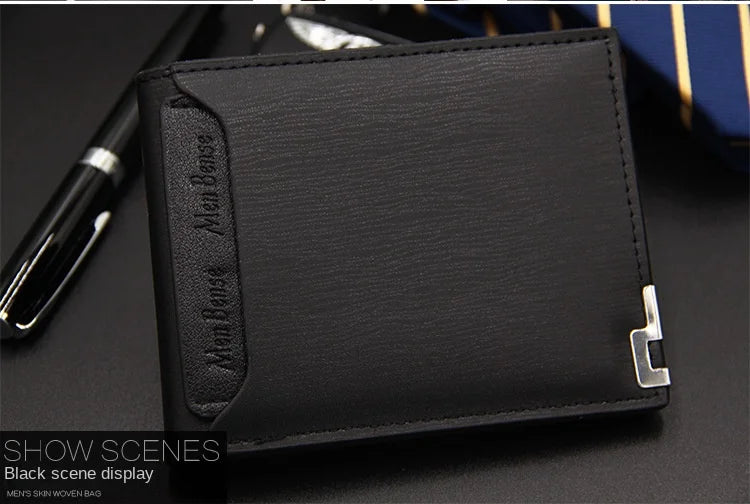 Fashion Casual Men's Short Wallet - Multi-functional Draw Card Holder for Men, Slim Cardholder Bags with Free Shipping