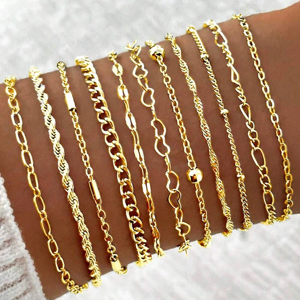 Boho Twist Chain Bracelet Set for Women