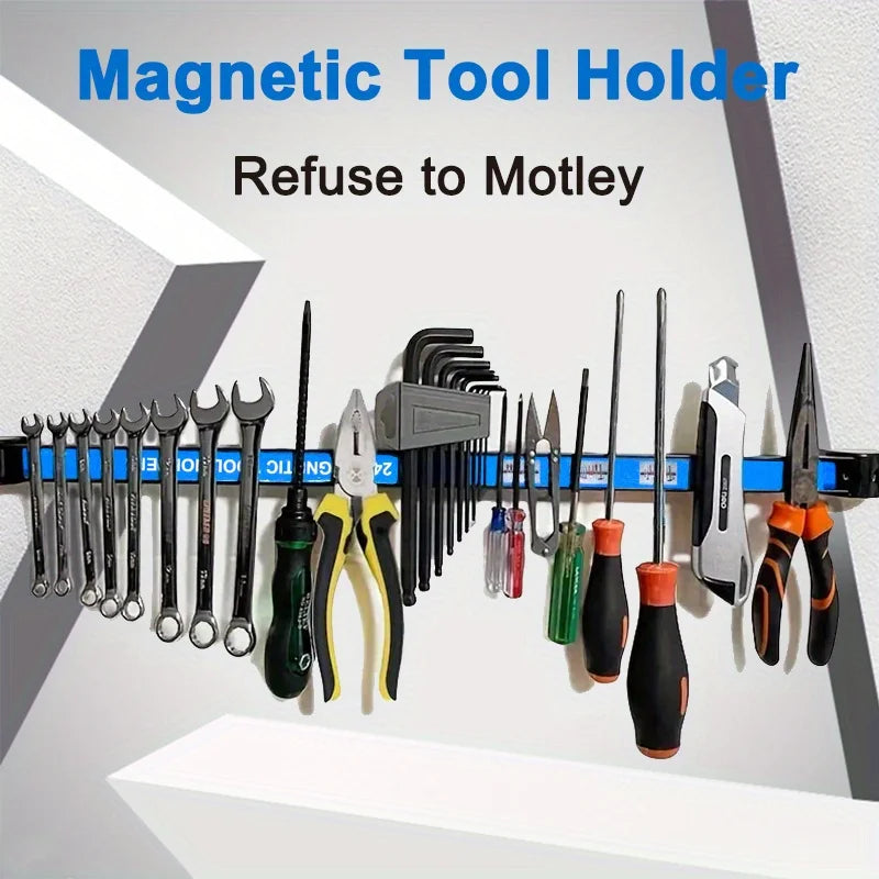 8.12,18,24inch Magnetic Tool Holder Heavy Duty Tool Bar,Space Saving Metal Organizer Rack Tool for Workshop Garage Home