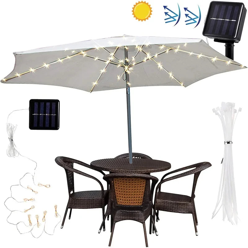 Solar LED String Lights, 5 m, 8 Modes and Remote Control