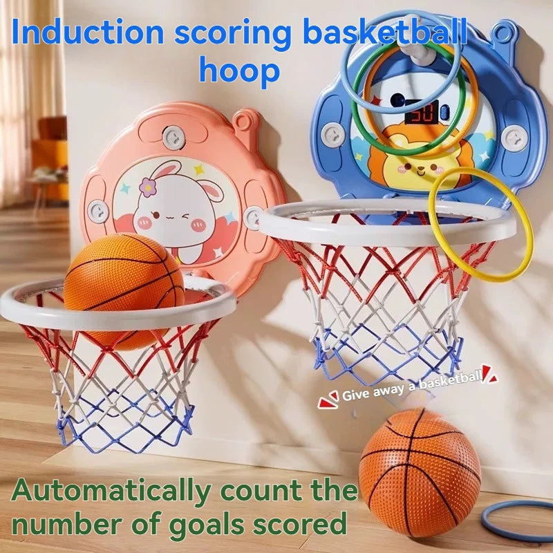 2025 New Children's Basketball Frame Indoor Shooting Hanging Baby Basketball Stand 1-5 Year Old Baby Home Ball Toy No Punching