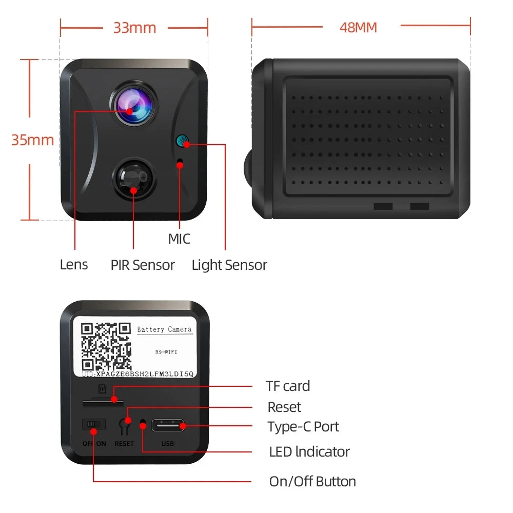 Mini 4G Security Camera with AI Detection, 5MP HD & Night Vision