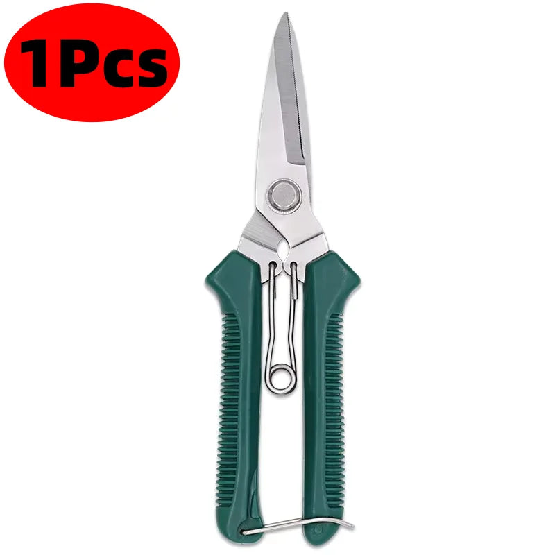Straight-Blade Garden Scissors, Red or Green, 1–10 Pairs