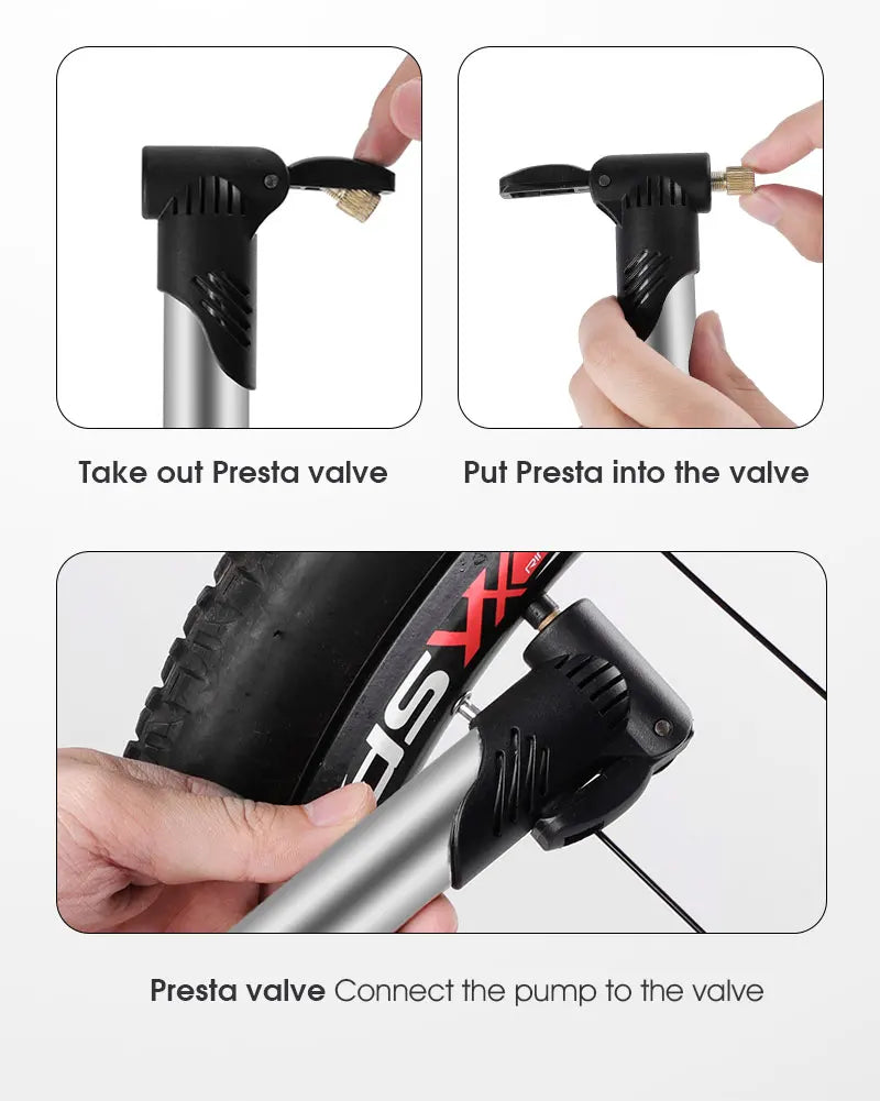WEST BIKING Prijenosna mini pumpa za bicikl pumpa za zrak na ruke za ventil za kugle i gumene gume Schrader Presta ventili MTB cestovni bicikl dodaci