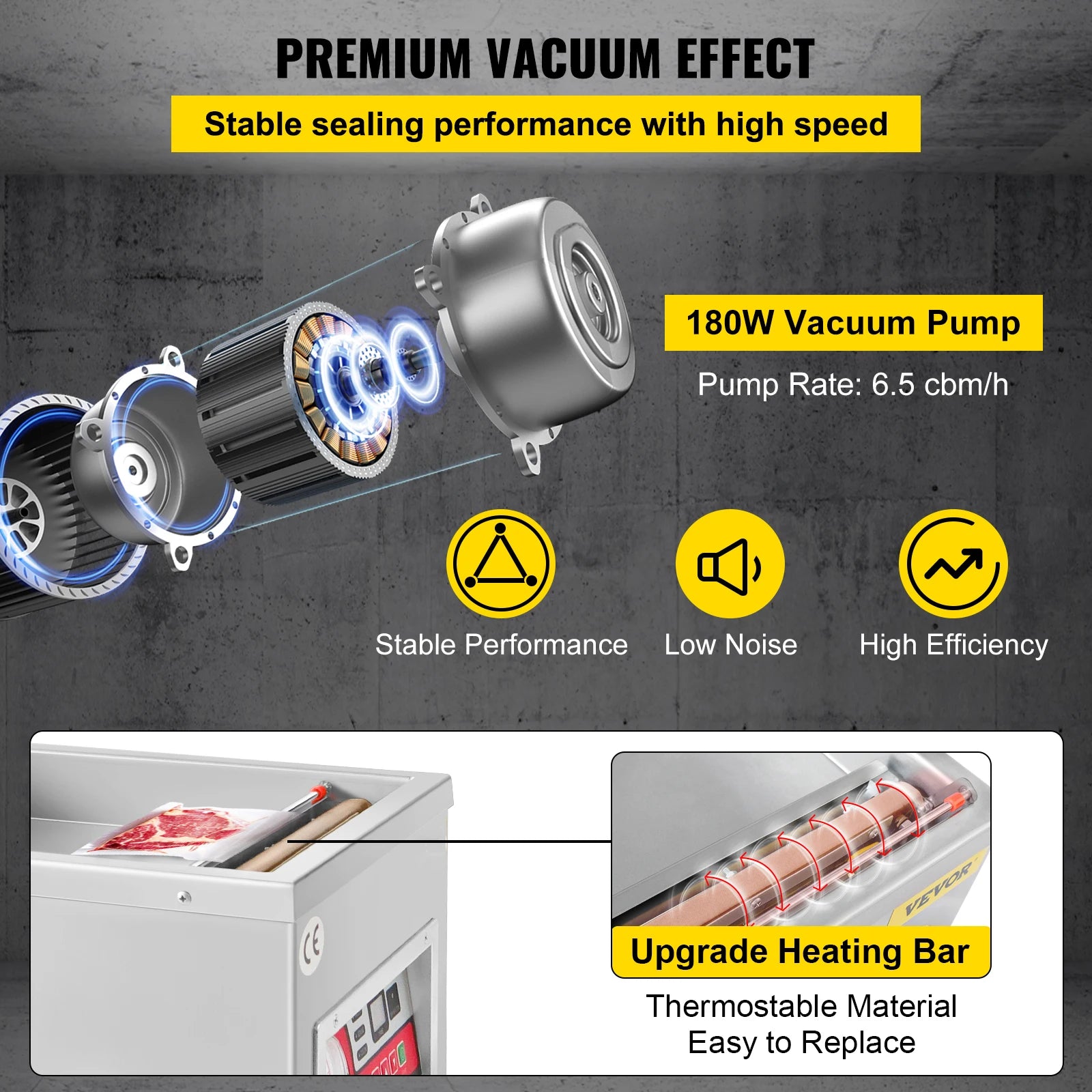 Scelleuse sous vide commerciale 260 mm pour emballage alimentaire