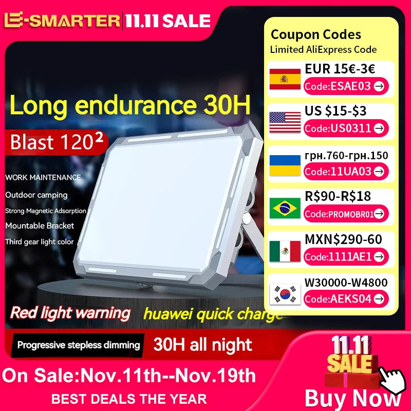 LED Camping Tent Light Rechargeable Searchlight High Power Outdoor Emergency Lighting Waterproof Portable Hanging Night Lamps