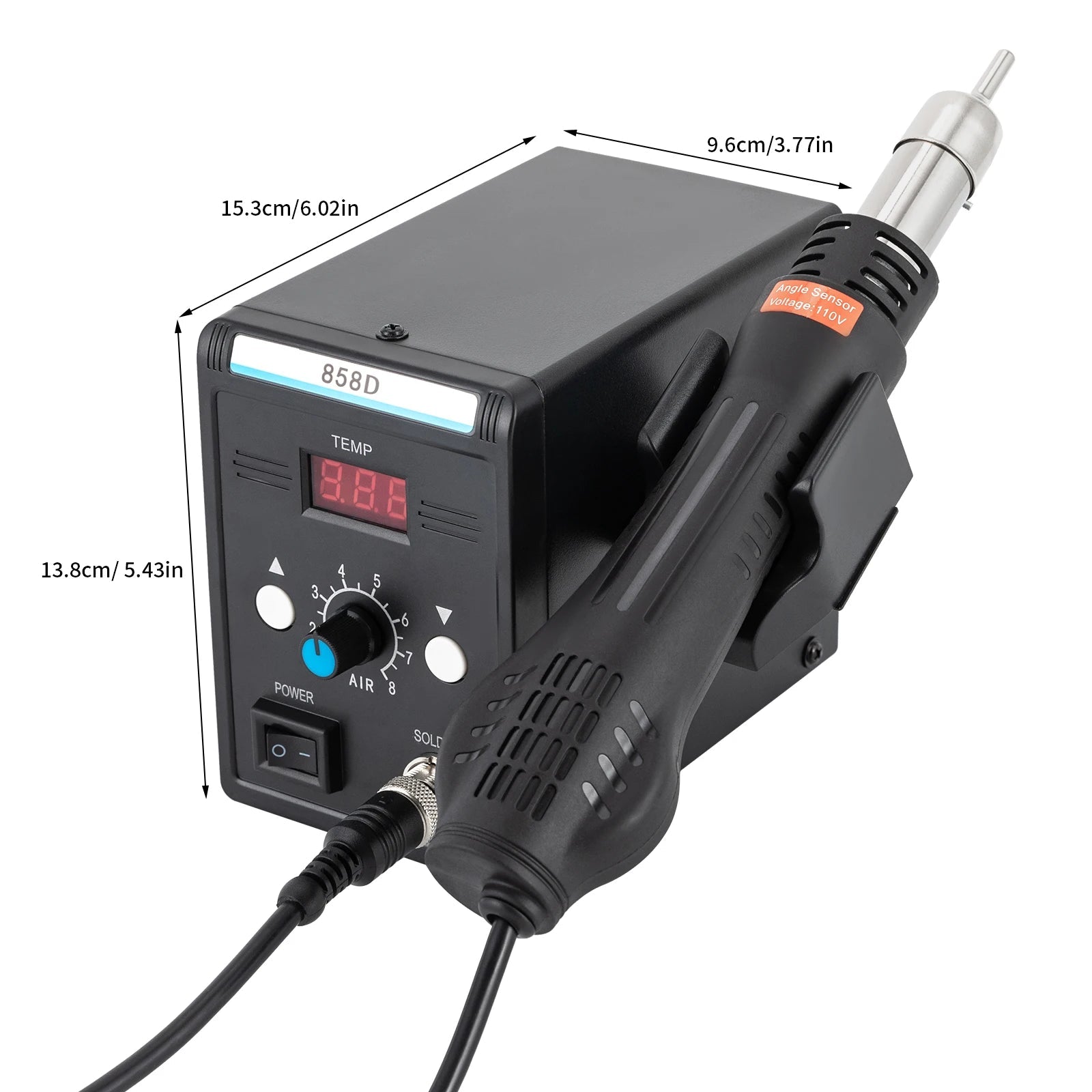 700W Hot Air Rework SMD Soldering Station With Heat Gun Set Temperature LED Screen Display For Electronics Repairs