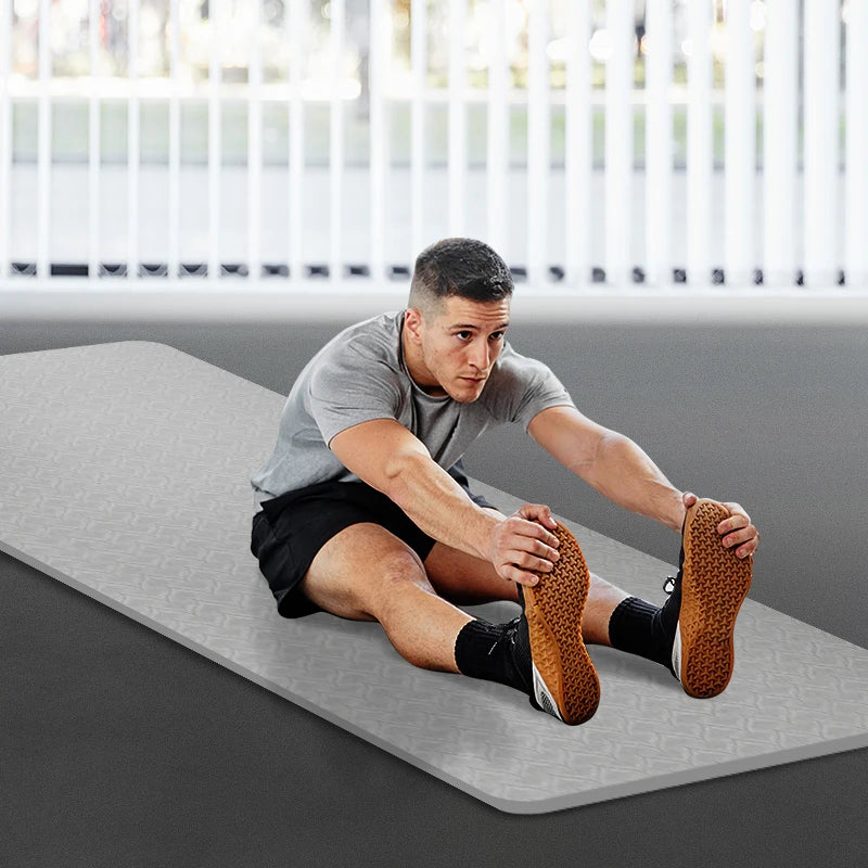 190CM Non-Slip TPE Yoga Mat with 6mm Cushioning