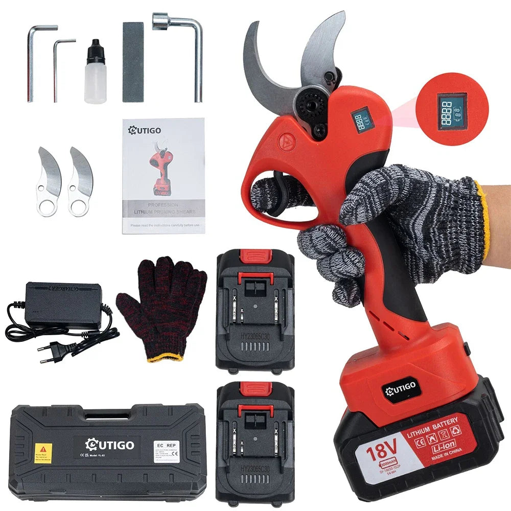 Electric Thread Secateur with 40mm Cutting Capacity and Dual Batteries