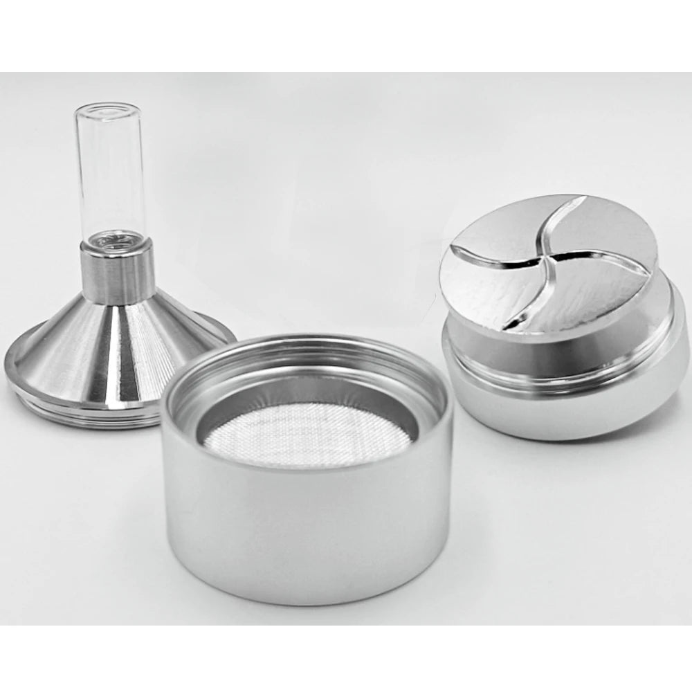Metal Herb Grinder 44 mm and 56 mm with Spoon and Bottle