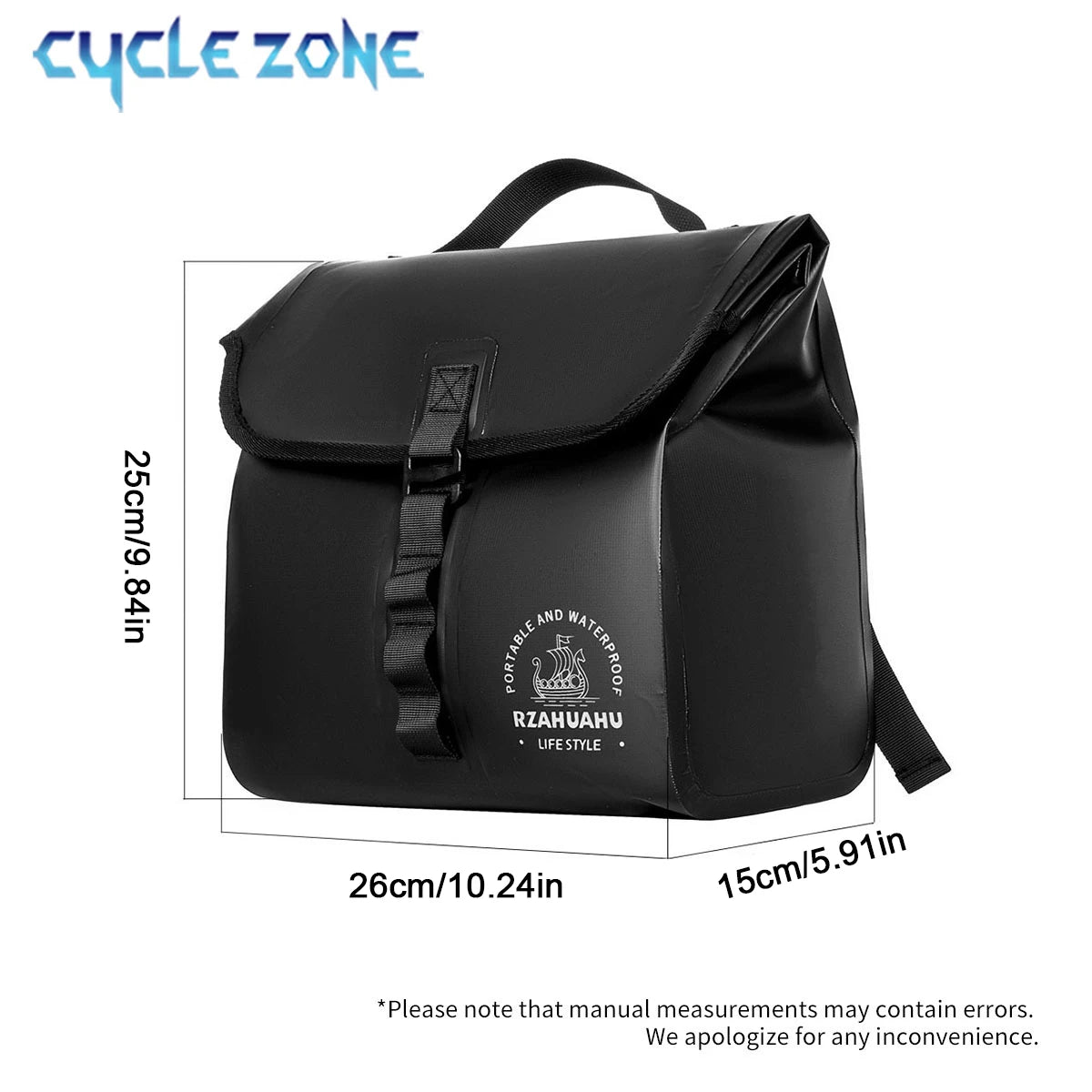 Rainproof Bicycle Handlebar Bag for Front Bars or Rear Rack