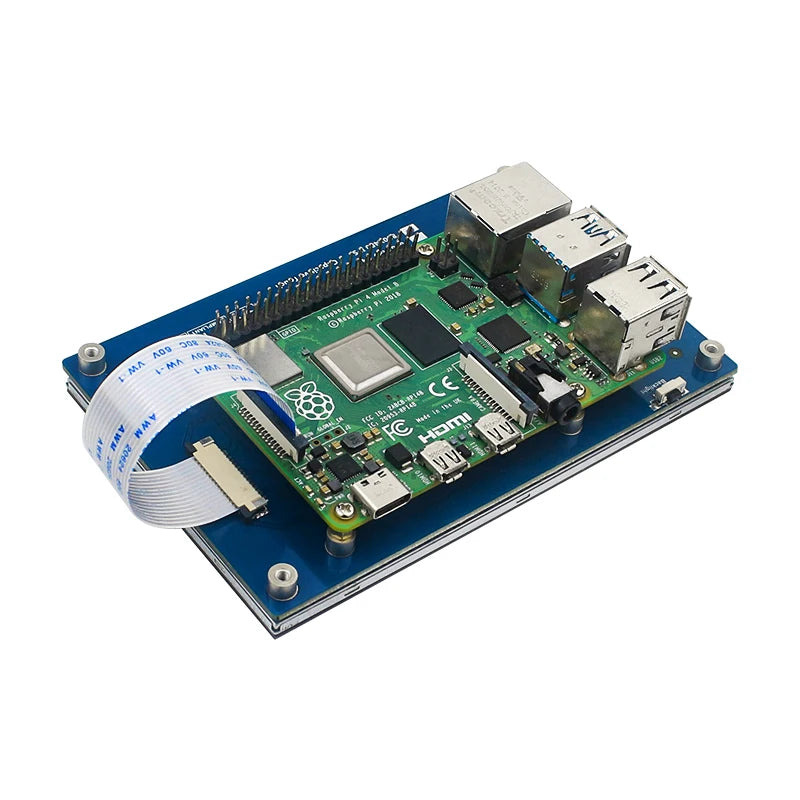 Raspberry Pi 7-tuumainen DSI-kosketusnäyttö, 800×480, pidikkeellä