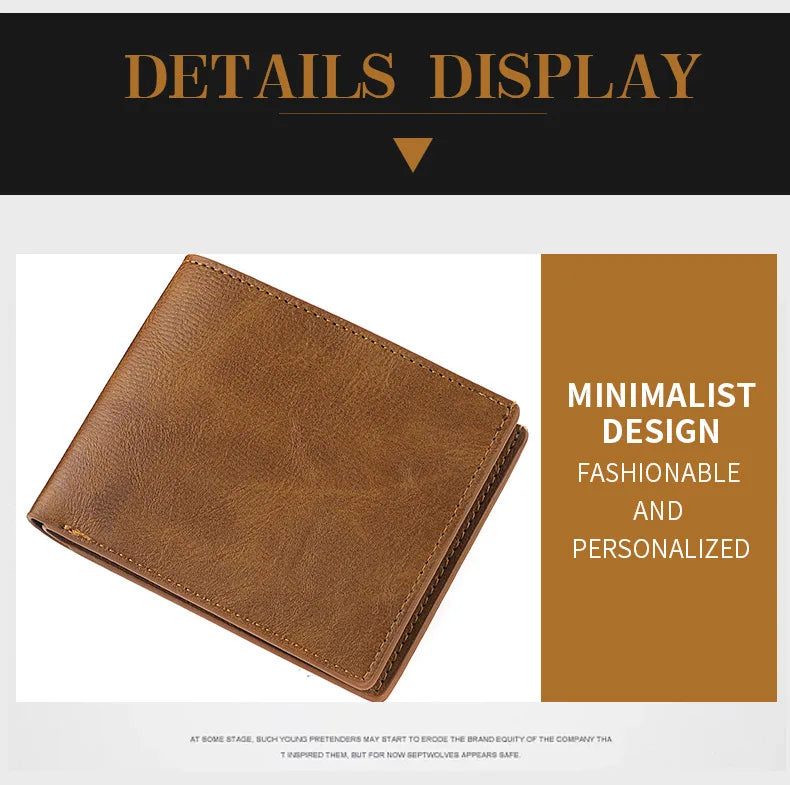 Cartera de cuero sintético PU bifold con compartimentos para tarjetas y billetes