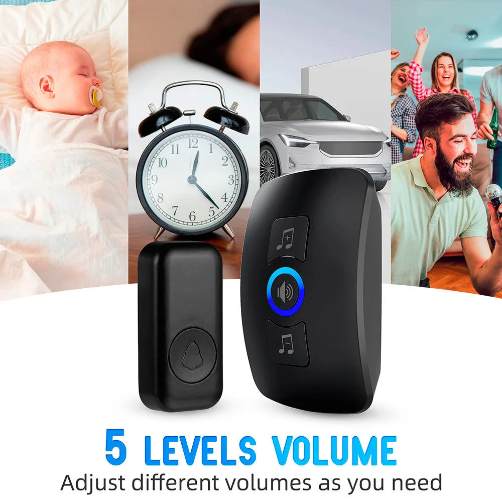 Wireless Doorbell with 60 Chimes, 500ft Range, Waterproof Button