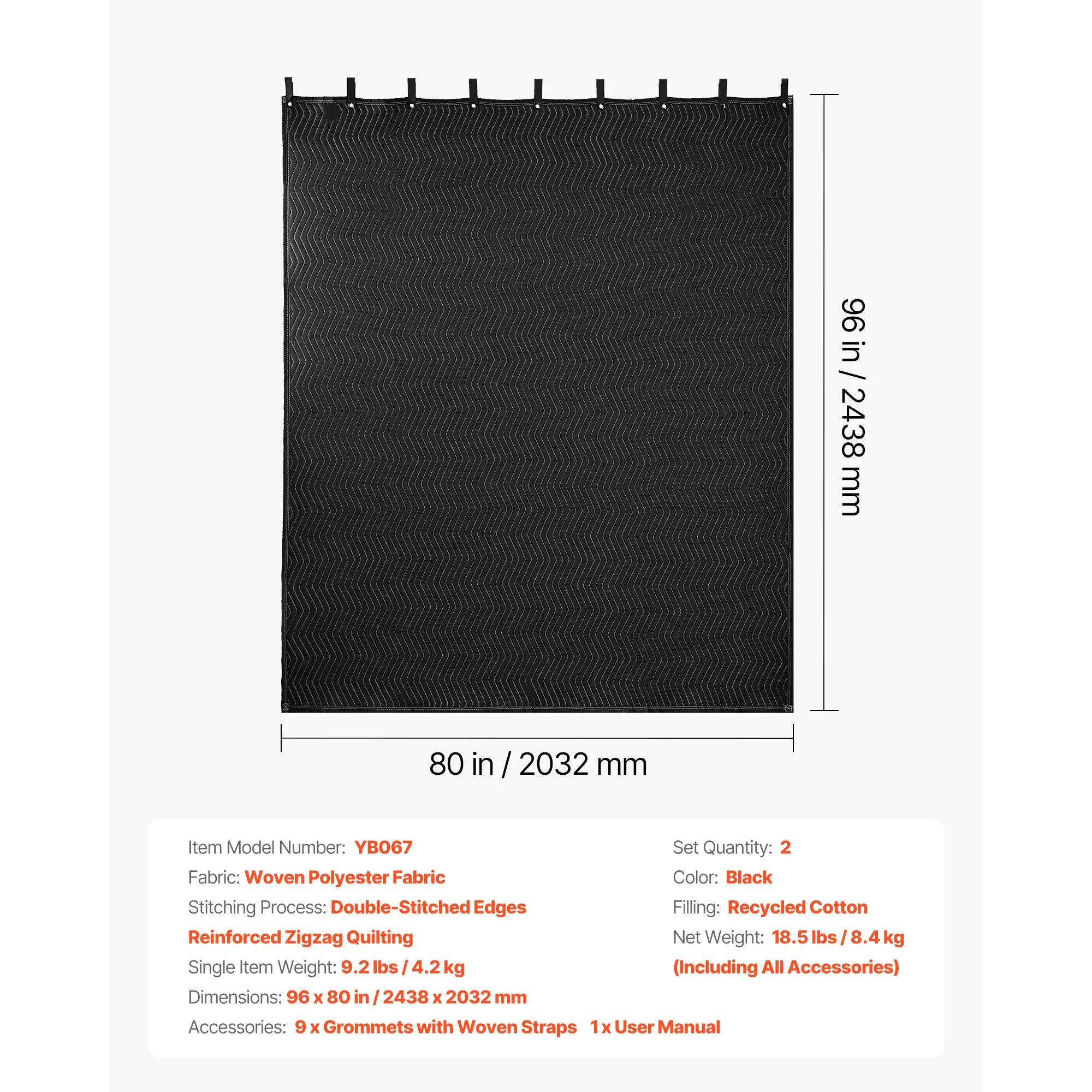 SucceBuy mantas/dobles de amortiguación de sonido 80x48/96x80 pulgadas, cortinas aislantes con ojales, manta con ojales para estudio, para grabación musical