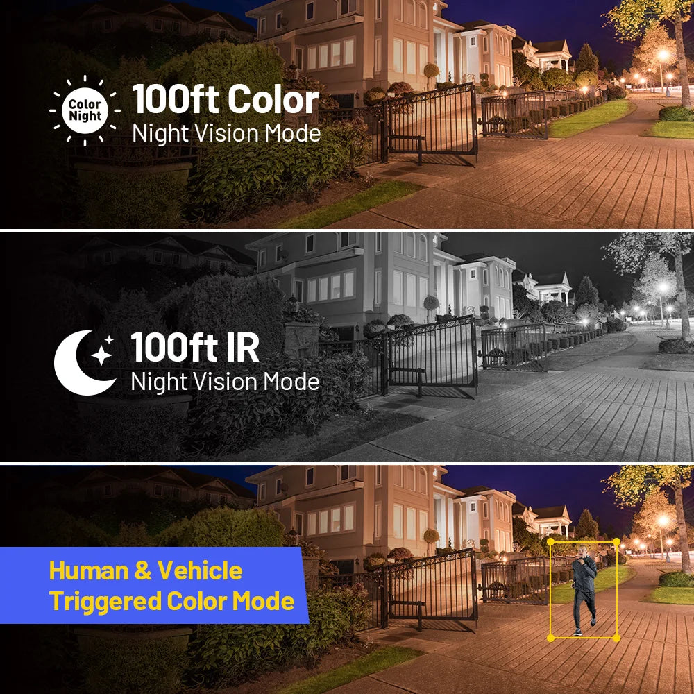 12MP PoE Outdoor Bullet Security Camera with Color Night Vision