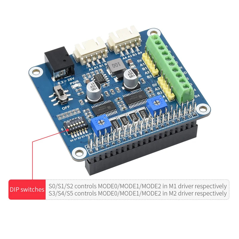 لوحة HAT لمحرك خطوي Raspberry Pi، مشغل مزدوج HR8825