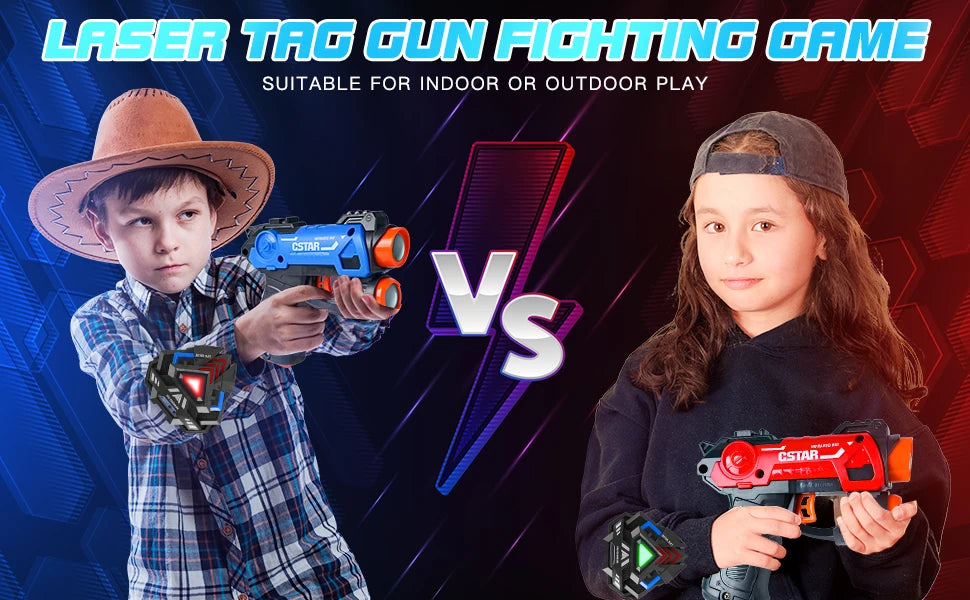 VATOS Mini Laser Tag Guns Set for Kids with Badges