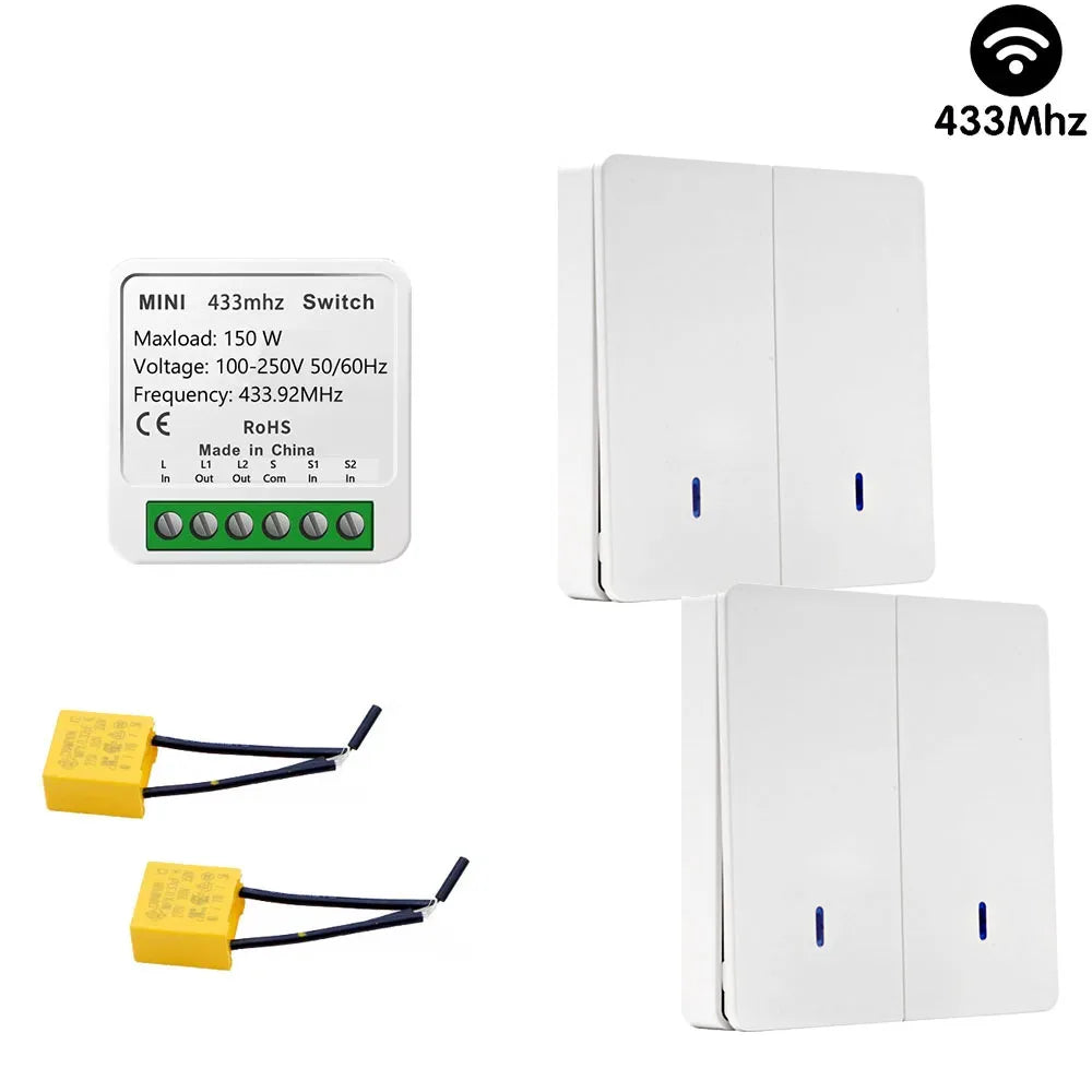 Módulo de interruptor de luz RF, opções de embalagem de 1/2 canais