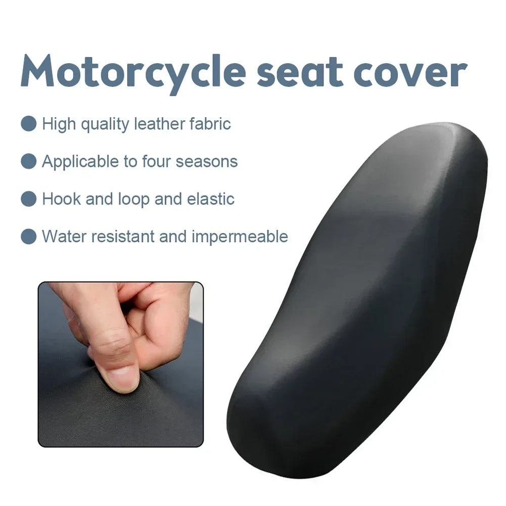 Capa impermeável preta para assento de motociclo, 63 x 34 cm