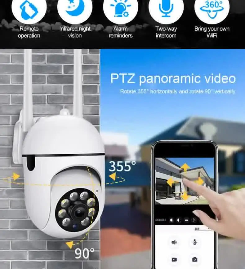 2MP Outdoor WiFi Security Camera with Color Night Vision & 2-Way Audio