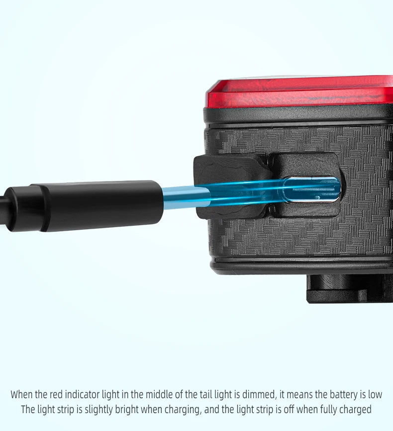 Smart Bicycle Brake Light with Auto Stop & USB-C Rechargeable