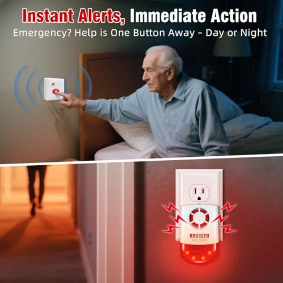 Outdoor Emergency Strobe Siren Alarm Kit with 4 Call Buttons