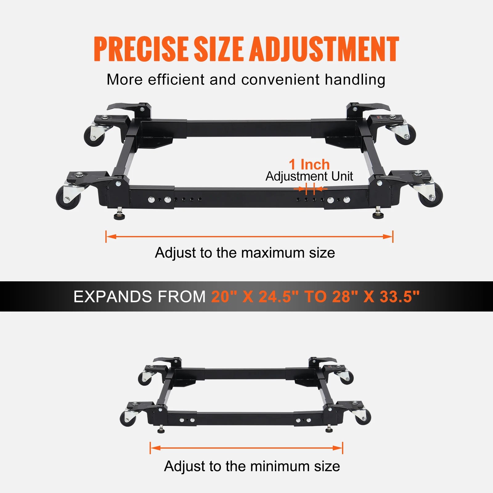 SucceBuy 1500Lbs Washing Machine Stand Movable Refrigerator Mobile Roller Base with Wheels Adjustable Bracket for Home Appliance