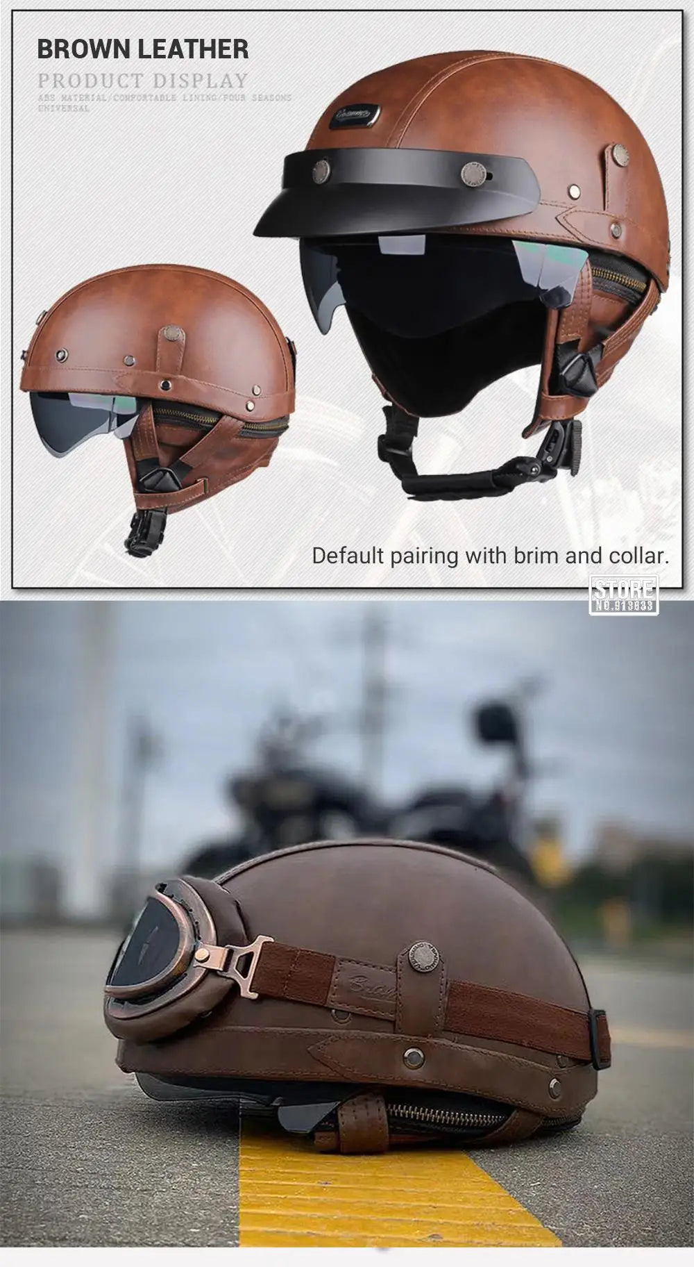 Retro Motorcycle Helmet DOT Certification Moto Helmet Men Women Half Helmet HD Lens Casco Four Seasons Riding Scooter Capacetes